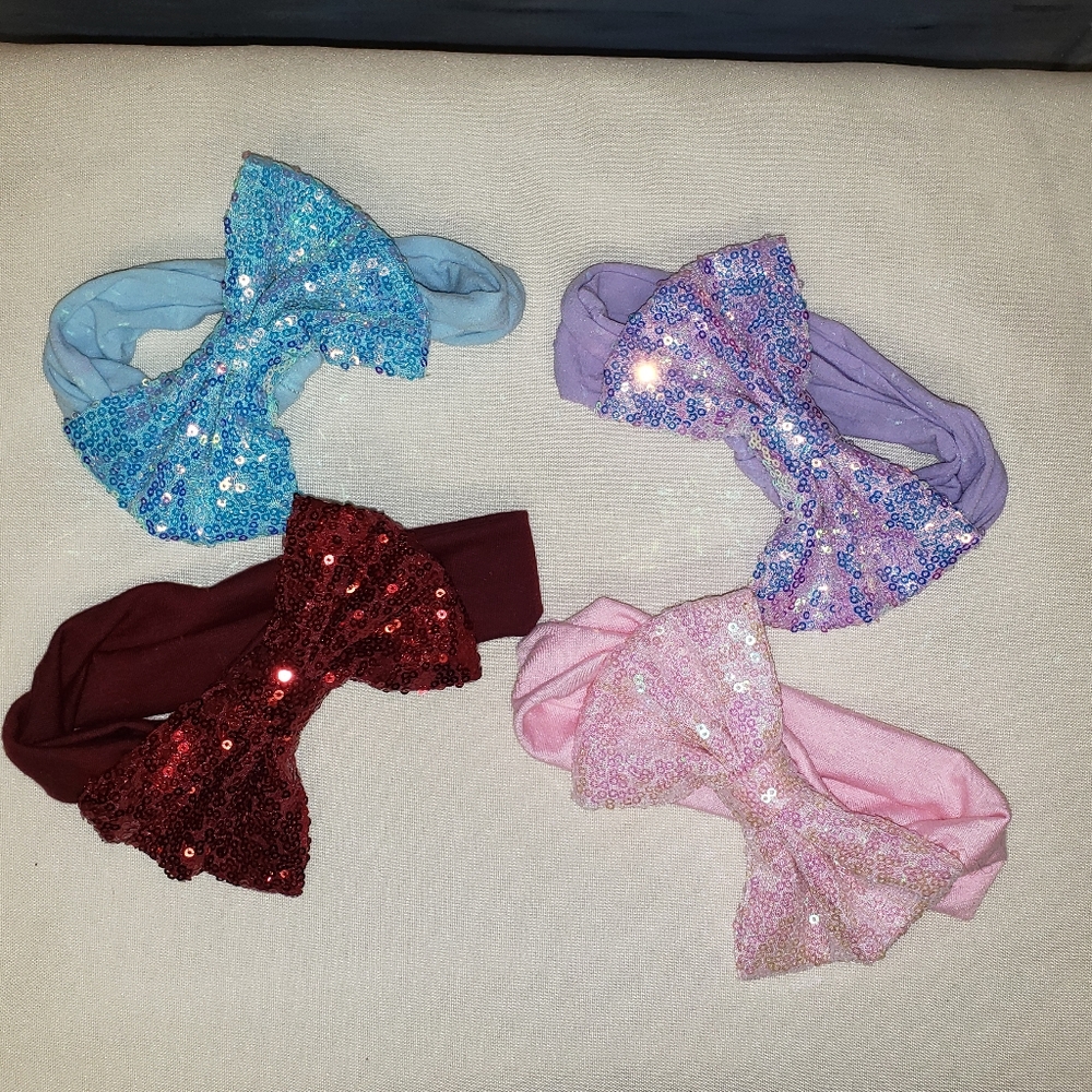 sequined bow headbands